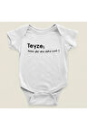 Teyze Anne Gibi Ama Daha Cool Yazılı Pamuklu Yumuşak Unisex Çıtçıtlı Body Zıbın