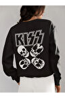 Kiss Müzik Grubu Baskılı Unisex Oversize Tasarım Sweatshirt