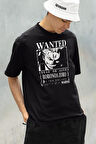Wanted Anime Karakter Roronoa Zoro Baskılı Unisex Oversize Tişört