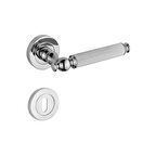 Hanedan Çizgili Rozetli Krom Oda Kapı Kolu Koldoor 4 Takım