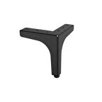 Koldoor Minerva Metal Siyah Mobilya Ayağı Ayarlı Koltuk Chester Baza Ayağı 17,5 Cm 4 Adet