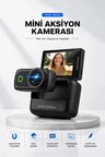  4K Ultra HD Hareketli Ekranlı Profesyonel Aksiyon Kamerası Manyetik Tutuş Flip Ekran Full Aparat