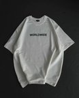 the kethen Unisex Bisiklet Yaka Baskılı Oversize T-Shirt - Beyaz