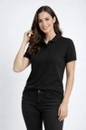 the kethen Pike Kumaş Düğmeli Yaka Regular Rahat Günlük Kısa Kol Tişört T-shirt - Siyah
