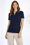 the kethen Triko Kumaş Yakalı Düğmesiz Açık Yaka Fitilli Kısa Kollu Regular Fit Tişört T-shirt - Lacivert