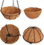 Bahçe balkon duvar asılı sepet çiçek hindistan cevizi elyaf asılı sepet metal 20 CM KÜÇÜK BOY