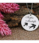 KUŞ VE PLAKA İSİM KOLYE