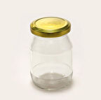 190cc Şeffaf Cam Gold Kapak ,Bal,Mama Kavanoz 6 adet