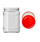 580cc Kırmızı Kapak,Yarımlık Turşu cam kavanoz 5 adet
