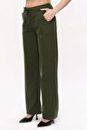 KADIN HAKİ BELİ İPLİ LASTİKLİ BOL PAÇA PANTOLON