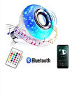 Bluetooth Hoparlör Led Akıllı Ampul Lamba 12 Renk Kumandalı Beyaz bBuetooth