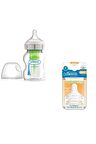 Dr Brown's 150ml Geniş Ağız Cam Biberon + Biberon Uyumlu 6+ Geniş Ağız Emzik Paket