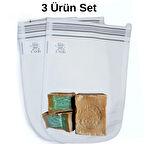 LAVİS Banyo Hamam Kesesi 2adet Halep Sabunu 1 adet Set Peeling - Ölü Deri Soyucu, Pürüzsüz & Işıltılı Cilt