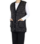 KADIN ÖNÜ DÜĞMELİ CEPLİ KALIN KIŞLIK KISA YELEK