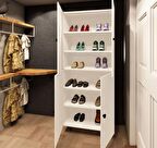 ZerkaConcept Asos Tamamı Mdf 6 Raflı Çok Amaçlı Mutfak Banyo Ayakkabılık Dolap 50 Cm