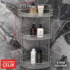  Ece Banyo Köşeliği Banyo Rafı Paslanmaz Banyo Köşe Duş Rafı 3 Lü Metal Köşe Raf