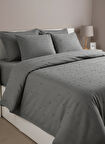 Loom Koleksiyonu Gri Yatak Örtüsü Seti - 260x250 cm + 4 Yastık Kılıfı