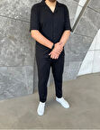 Erkek Baggy Pantolon Ve Gömlek Takım Siyah