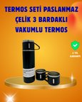 500 Ml Isı Korumalı Çelik Termos Bardak Seti | Silikon Tabanlı, Şık Pratik