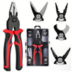 Çok Uçlu Pense, 5in1 Çok Fonksiyonlu Değiştirilebilir Kafa Pense Seti Çelik Tel Pense Mengene Sıyırma Pense Seti Elektrikçi için Çok amaçlı Elektronik Bakım Aletleri