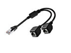 Erkek RJ45 TO 2x Dişi Ethernet Çoklayıcı Splitter Dağıtıcı