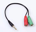 3.5 Mm Stereo Kulaklık 3 Çizgili + Hoparlör Çoklayıcı Kablo