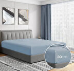 %100 COTTON (PAMUK) 100x200+30 cm  FİTTED (LASTİKLİ) TEK KİŞİLİK MAVİ ÇARŞAF BED SHEETT
