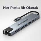 Macbook Pro Air İçin USB Type-C Hub Dönüştürücü 8 in 1 Çoklayıcı