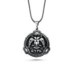 Çift Başlı Kartal Selçuklu Devleti 60 cm 925 Gümüş Kolye