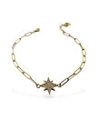 İtalyan Ataç Zincir Kutup Yıldızı Çok Şık Altın Bileklik