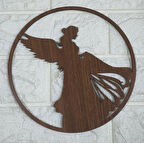 9x9 cm Melek Ahşap Sevgililer Günü Magnet