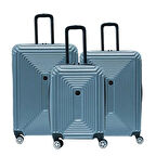 ABS Dayanıklı Kırılmaz 3'lü Valiz Seti Mavi