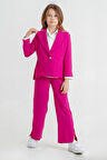 Miniğimin Cicileri Tarz Ceketli 3 lü Pilise Kız Takım - Fuşya
