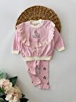 Miniğimin Cicileri Fistolu Sevimli Tavşan Detaylı Bebek Takım - Pembe