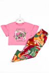 Miniğimin Cicileri (6-9) Happy Desen Kız Çocuk 2'li Takım - Pembe