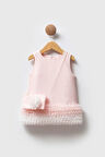 Miniğimin Cicileri Fırfır Detaylı Çantalı Kız Çocuk Elbise - Pudra