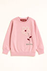 Miniğimin Cicileri Beautiful Çiçek Detaylı Kız Çocuk Sweatshirt - Pembe