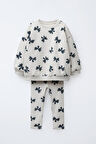 Miniğimin Cicileri Fiyonk Baskılı Kız Çocuk Takım - Beyaz