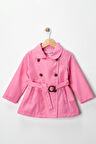 Miniğimin Cicileri Trençkot Kemerli Astarlı Kız Çocuk - Pembe
