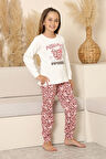 Miniğimin Cicileri Always Leopar Baskılı Kız Çocuk Pijama Takımı - Krem