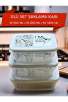 3'lü Set Saklama Kabı / İç İçe Geçer Yer Kaplamaz