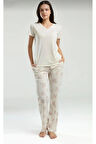 Kadın Kısa Kol Cepli Pijama Takım-9006