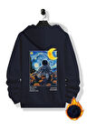 Astronot Arka Baskılı Kapüşonlu Sweatshirt