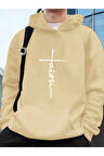 Faith Baskılı Kapüşonlu Sweatshirt