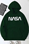 Unisex Nasa Baskılı Kapüşonlu Sweatshirt