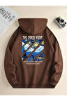 Night Baskılı Kapüşonlu Sweatshirt