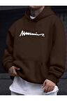 Erkek el yazılı baskılı kapüşonlu sweatshirt