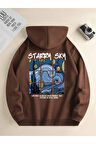 Starry Sky Baskılı Kapüşonlu Sweatshirt