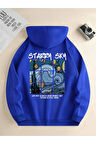 Starry Sky Baskılı Kapüşonlu Sweatshirt