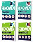 Fenomen Okul 2024 8. Sınıf Lgs Paragraf + Fen Bilimleri A + B Soru Bankası Seti 4 Kitap